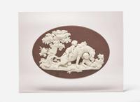 A Wedgwood Black Jasperware "Bacchanalian Boys and Panther" Plaque, UK, 2008
