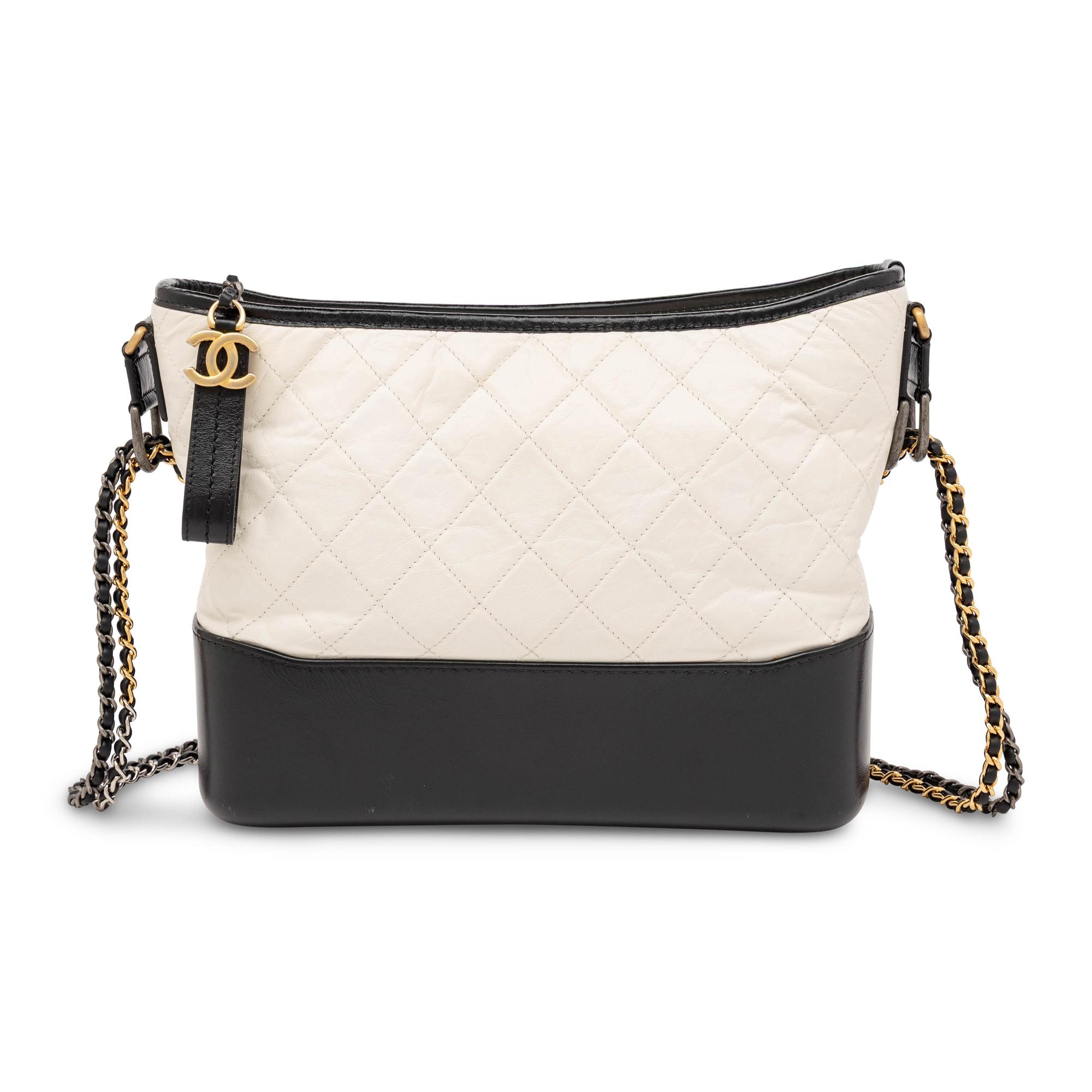 Chanel, Medium Gabrielle Bag in Black & White Leather
