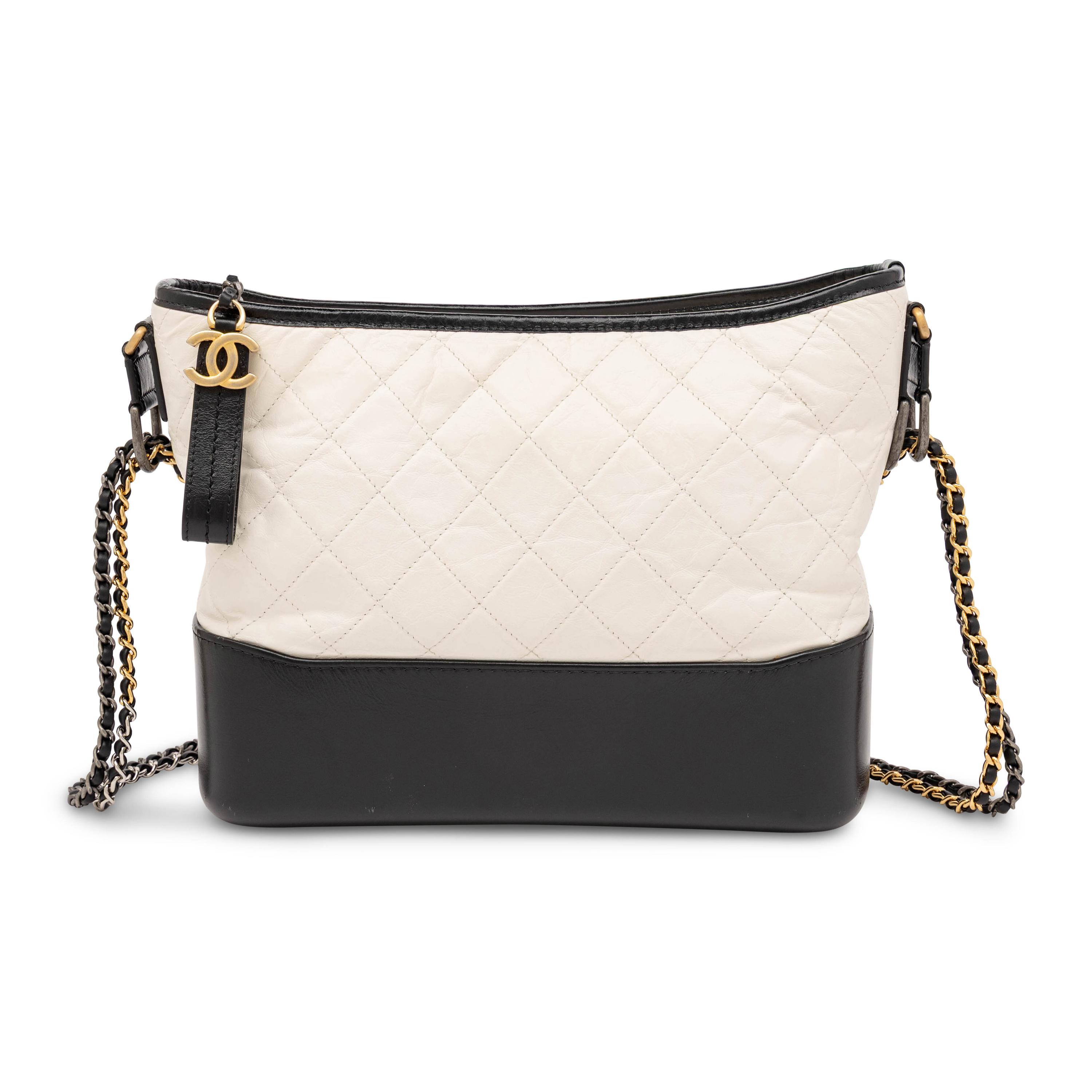 Chanel, Medium Gabrielle Bag in Black & White Leather