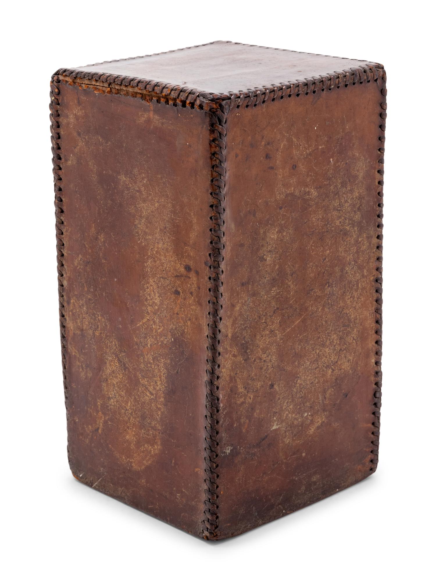 An English Leather Upholstered Stool
