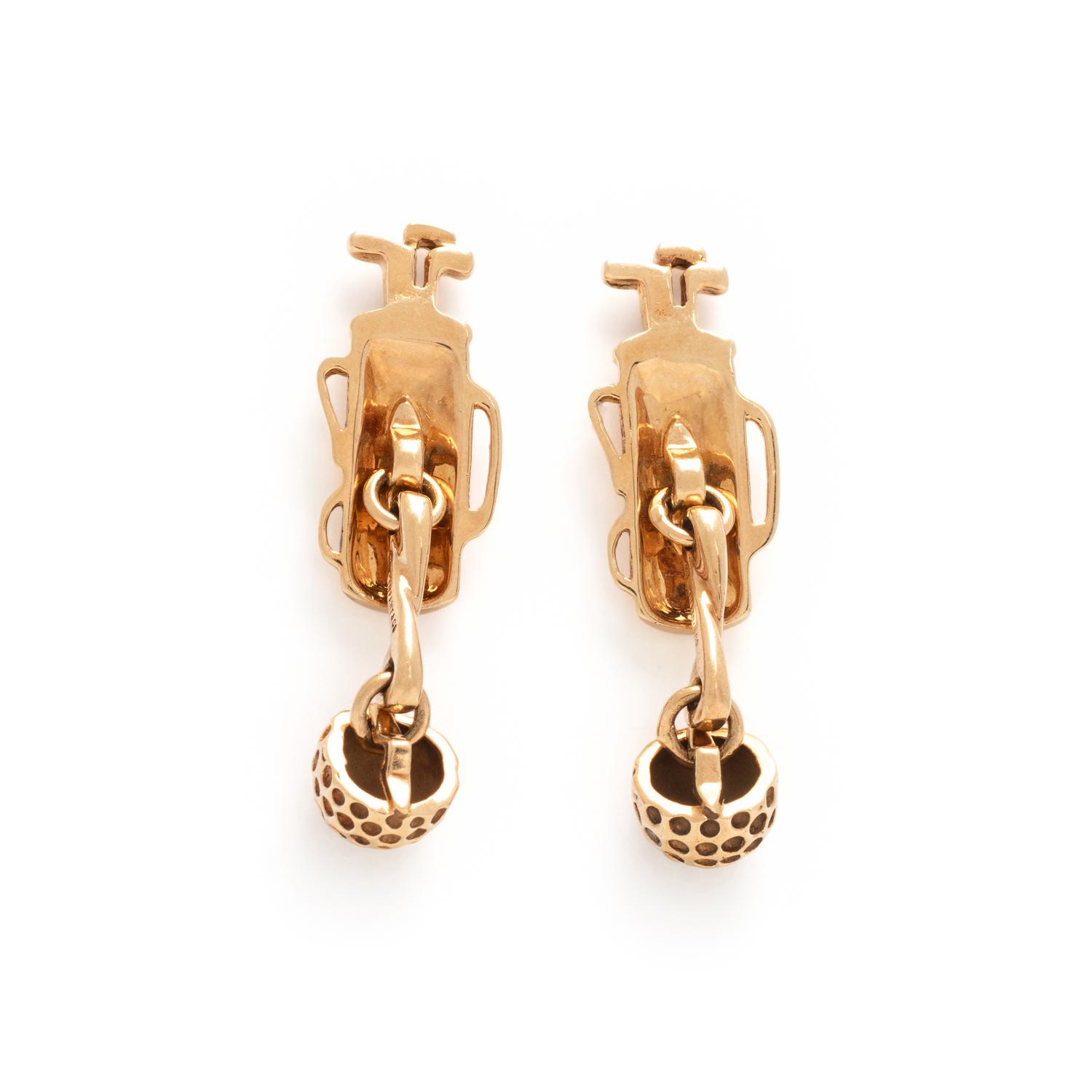 TIFFANY & CO., YELLOW GOLD GOLF CUFFLINKS