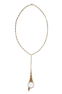 ART NOUVEAU, YELLOW GOLD LORGNETTE AND CHAIN