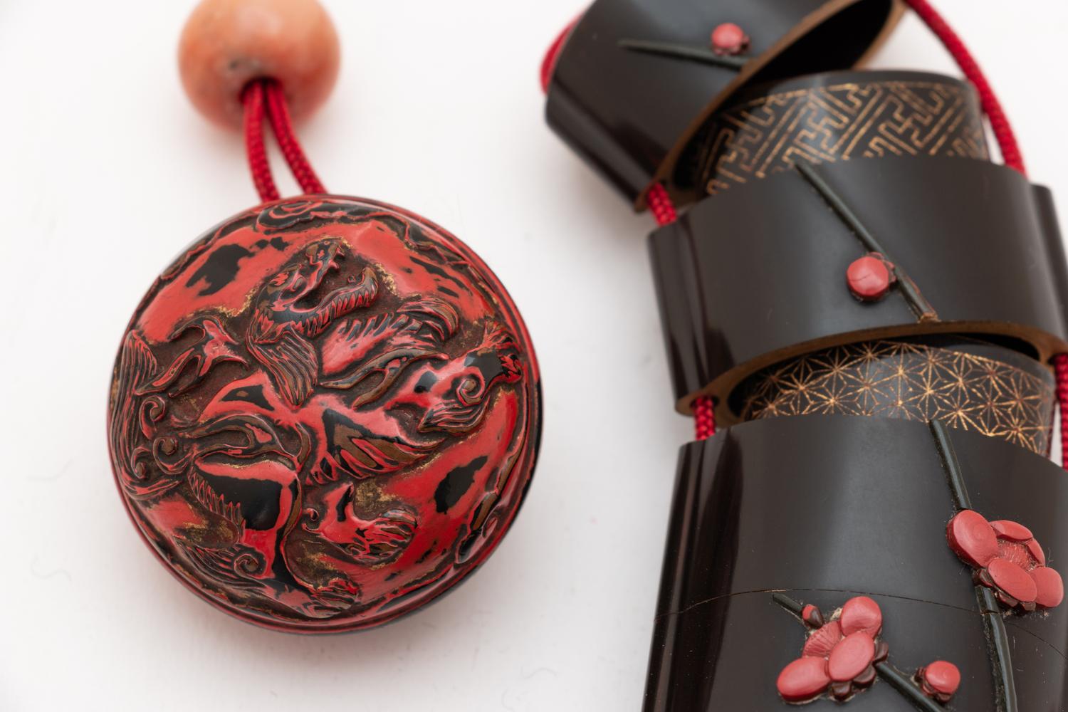 A Red and Black Lacquer Five-Case Inro