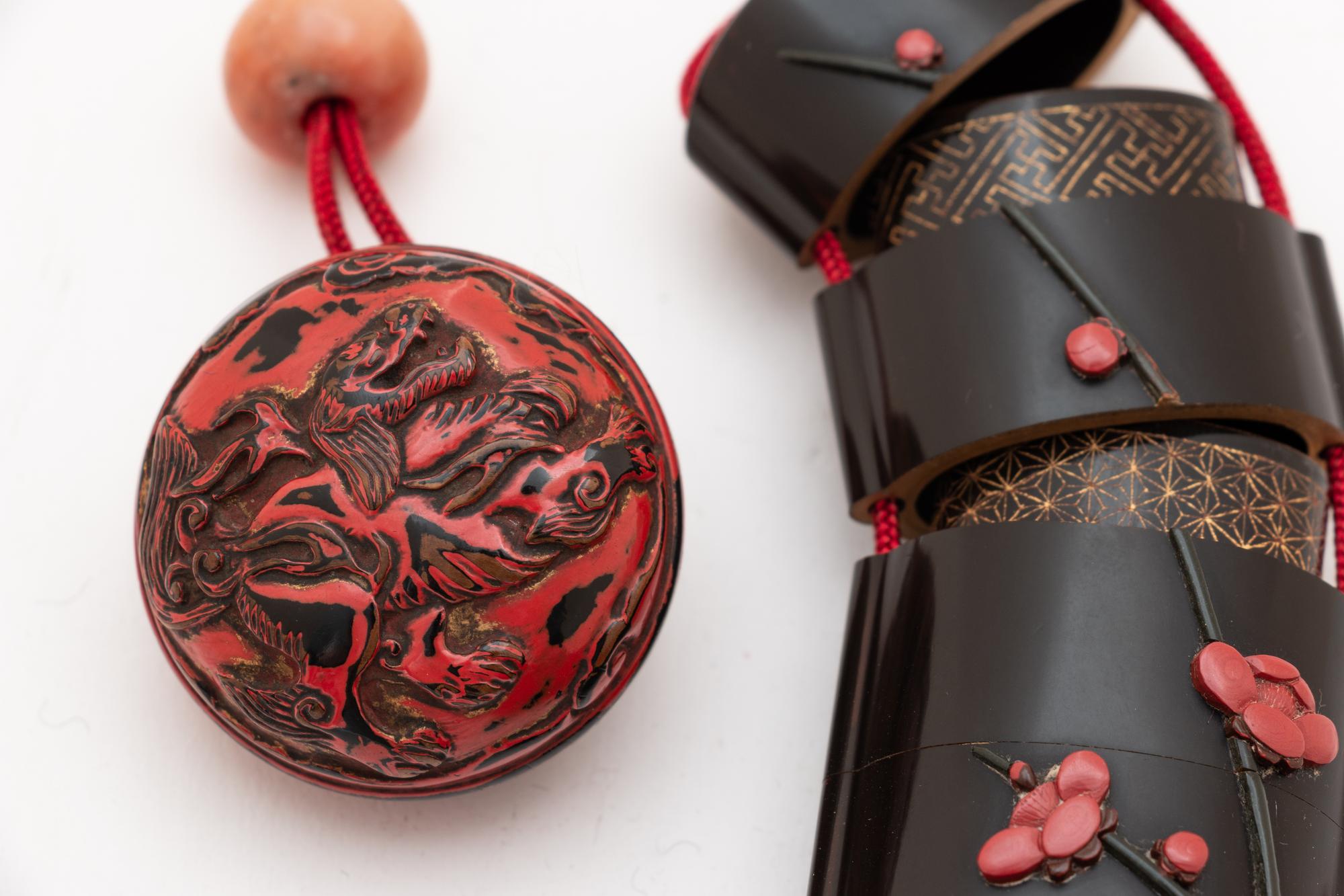A Red and Black Lacquer Five-Case Inro