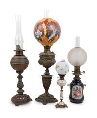 Four Victorian Oil Lamp Bases