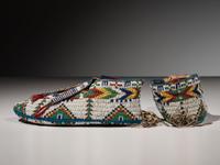 Sioux Fully Beaded Hide Moccasins