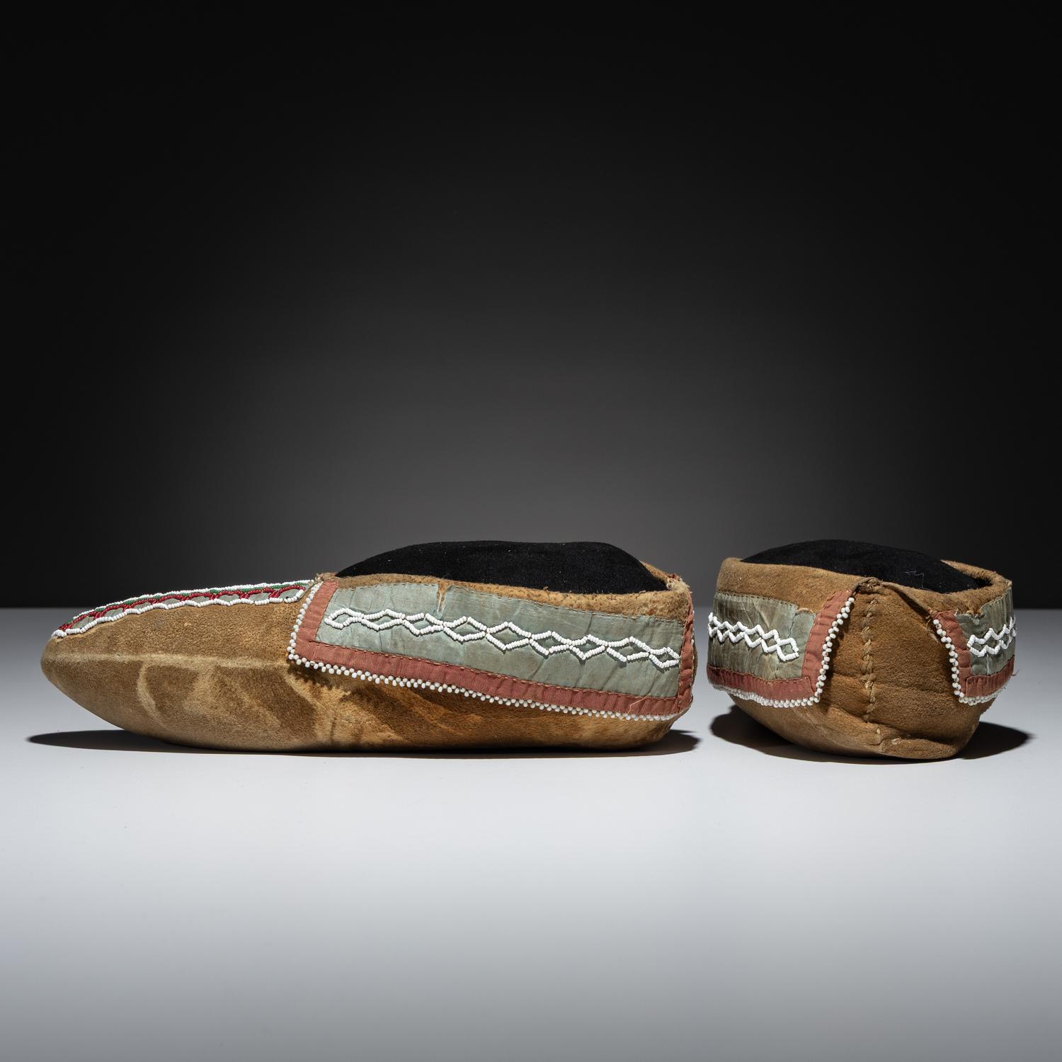 Northeastern Woodlands Beaded Hide Moccasins