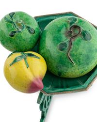 Three Sets of Chinese Famille Rose 'Fruit' Porcelain Articles