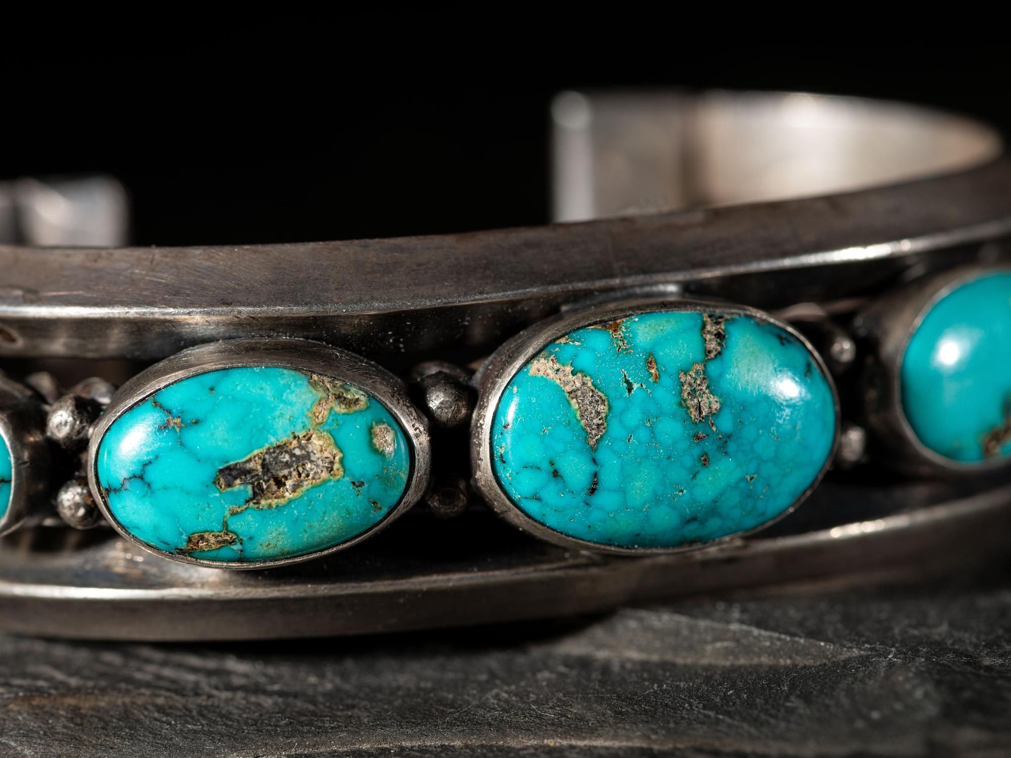 Navajo Silver and Turquoise Cuff Bracelet