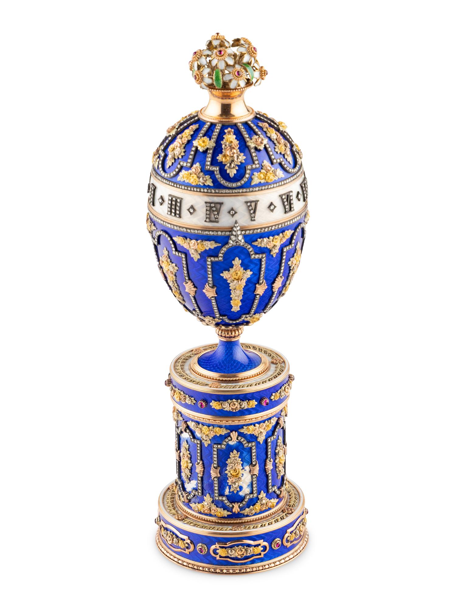 A Gold, Enamel and Gemstone-Mounted Annular Clock