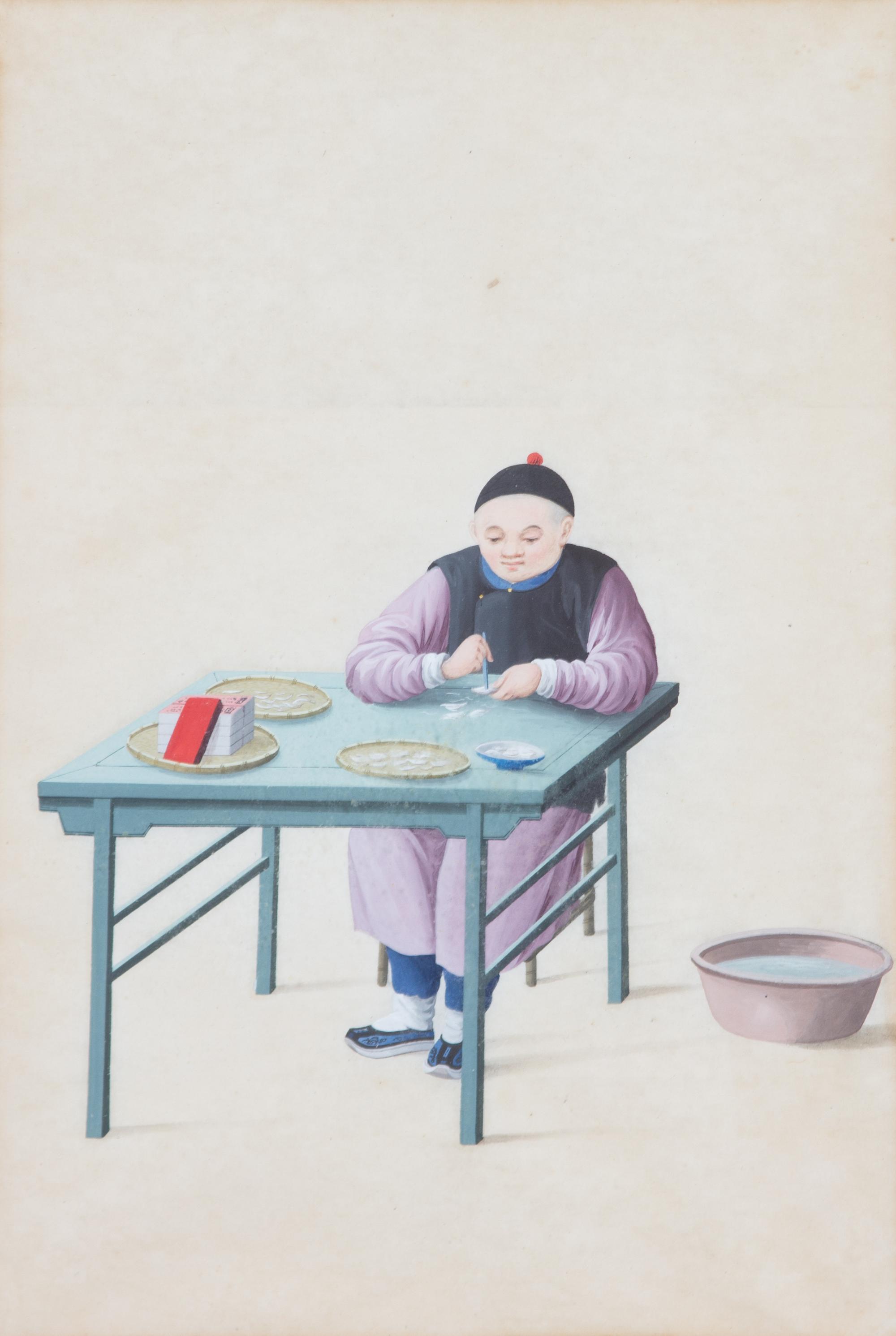 Chinese School, (19th Century), A Set of Six Works Depicting Craftsmen