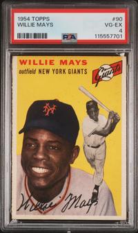 A 1954 Topps Willie Mays Baseball Card No. 90 (PSA 4 VG-EX) from The Collection of David Eisenhower