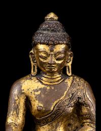 A Nepalese Gilt Bronze Figure of Buddha Shakyamuni