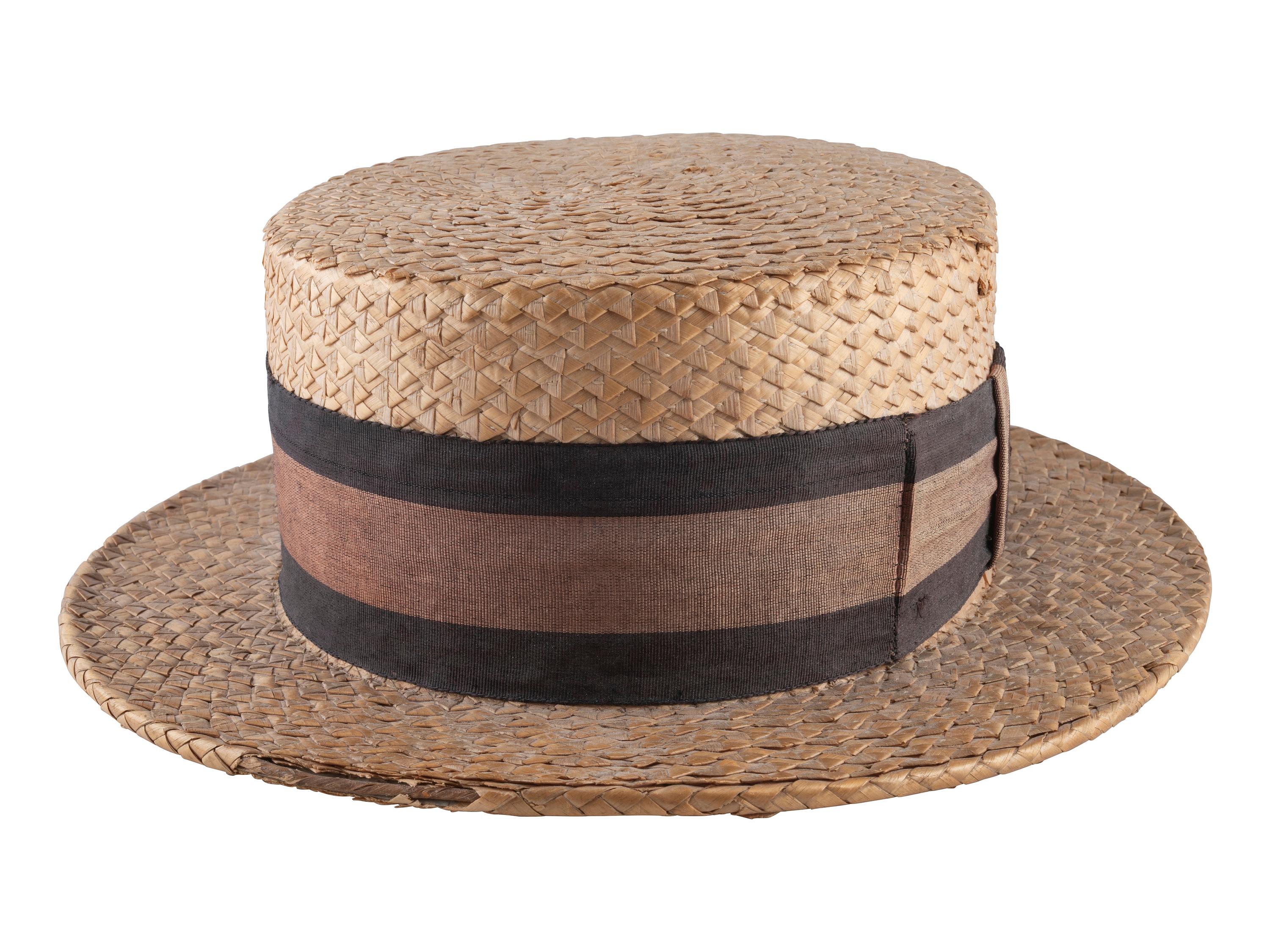 ROOSEVELT, Franklin Delano (1882-1945). Straw boater hat signed ("Franklin D. Roosevelt").