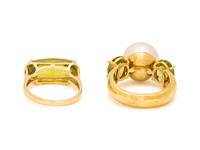 COLLECTION OF CULTURED PEARL, AND PERIDOT JEWELRY