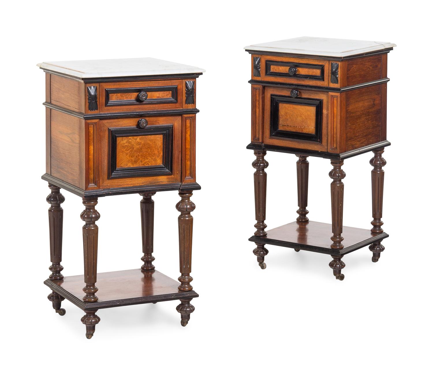 A French Parcel Ebonized Rosewood Bedroom Suite
