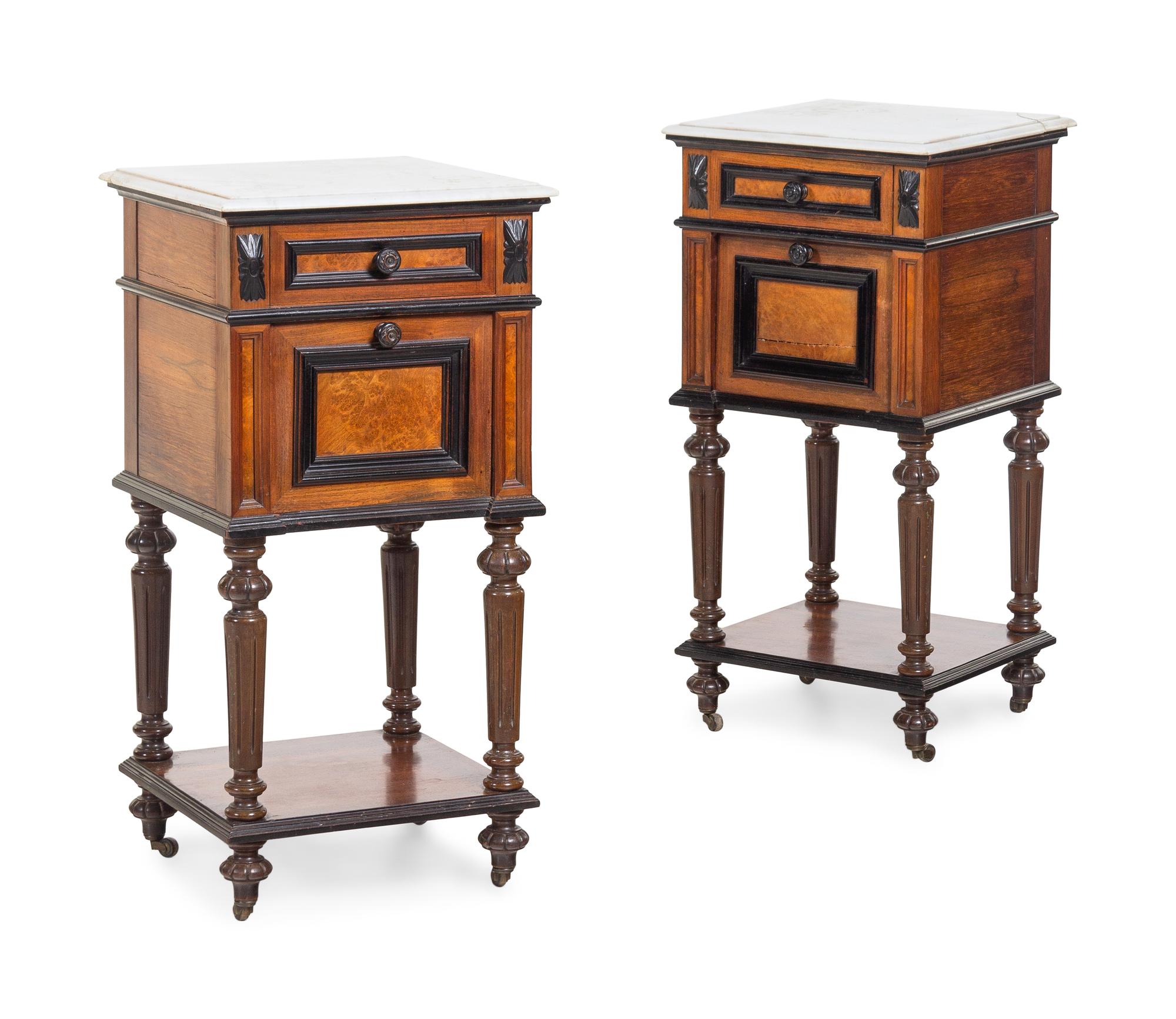 A French Parcel Ebonized Rosewood Bedroom Suite