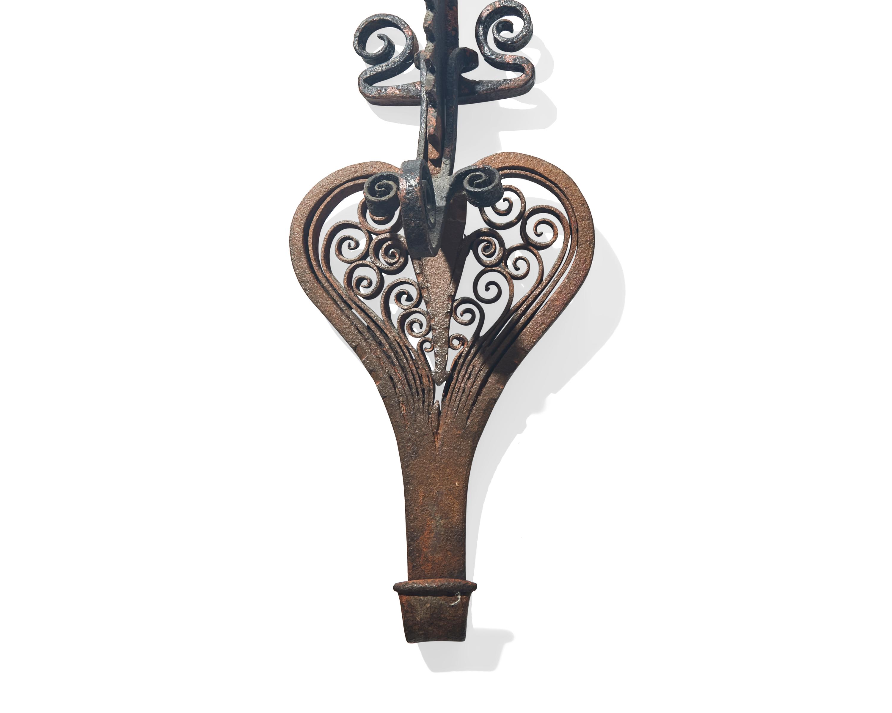 A Wrought Iron Trammel, French or Flemish, 18th Century