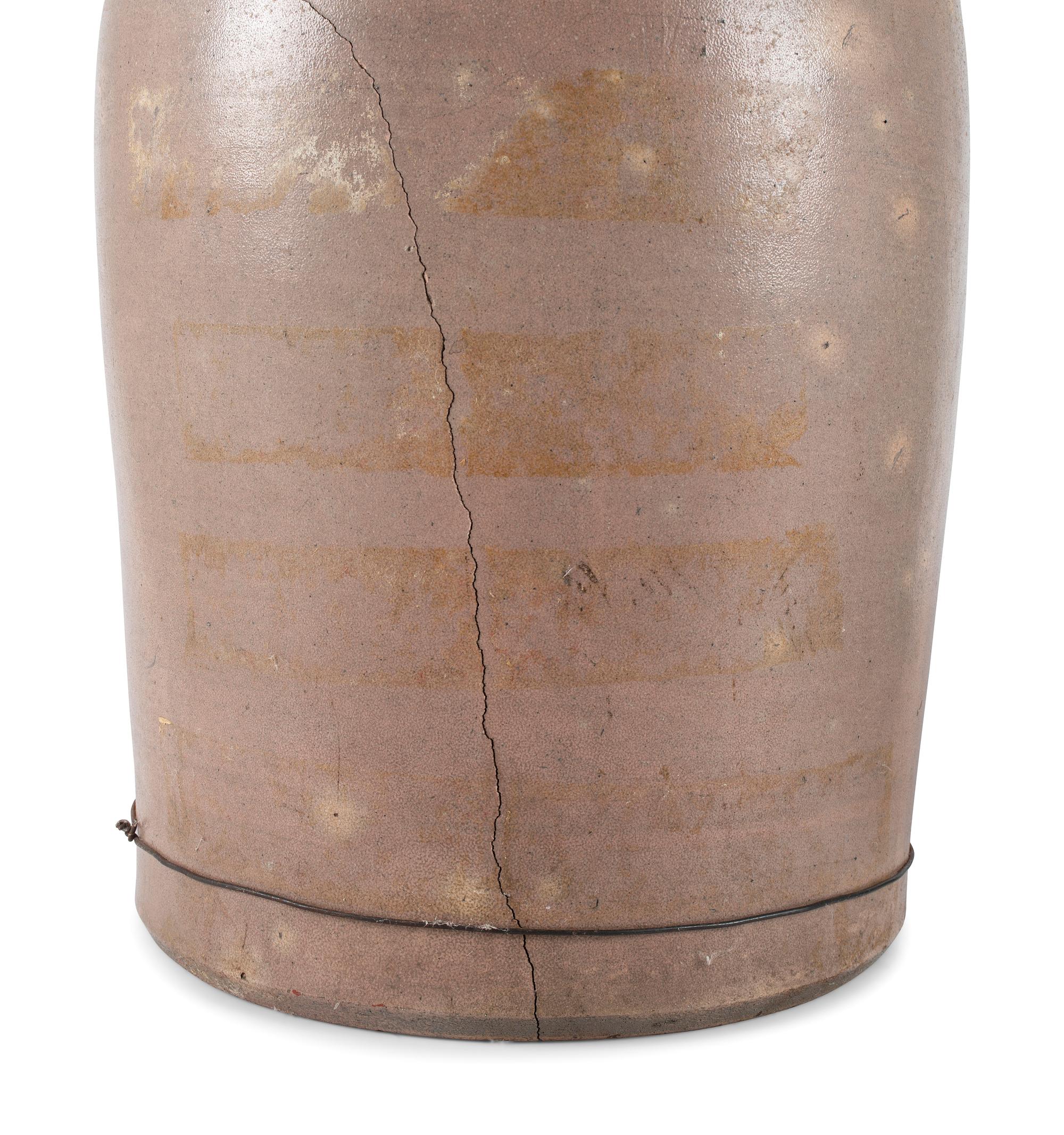 Two Cobalt Decorated Stoneware Vessels