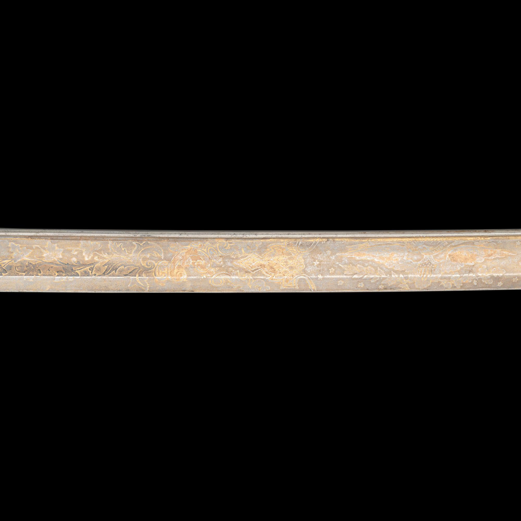Presentation Grade Imported Staff & Field Officer's Saber Inscribed to Lt. Colonel (General) George Ward - Killed at Gettysburg