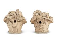 A Pair of Cast Stone Models of Fruit Baskets