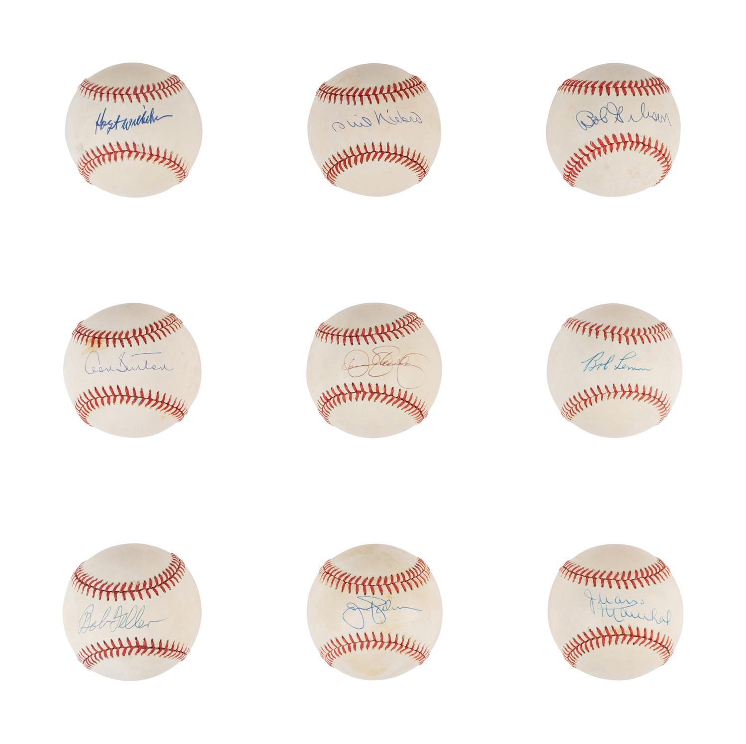 A Group of 19 Hall of Fame Pitcher Single Signed Autograph Baseballs (Beckett Authentication Services Certified),