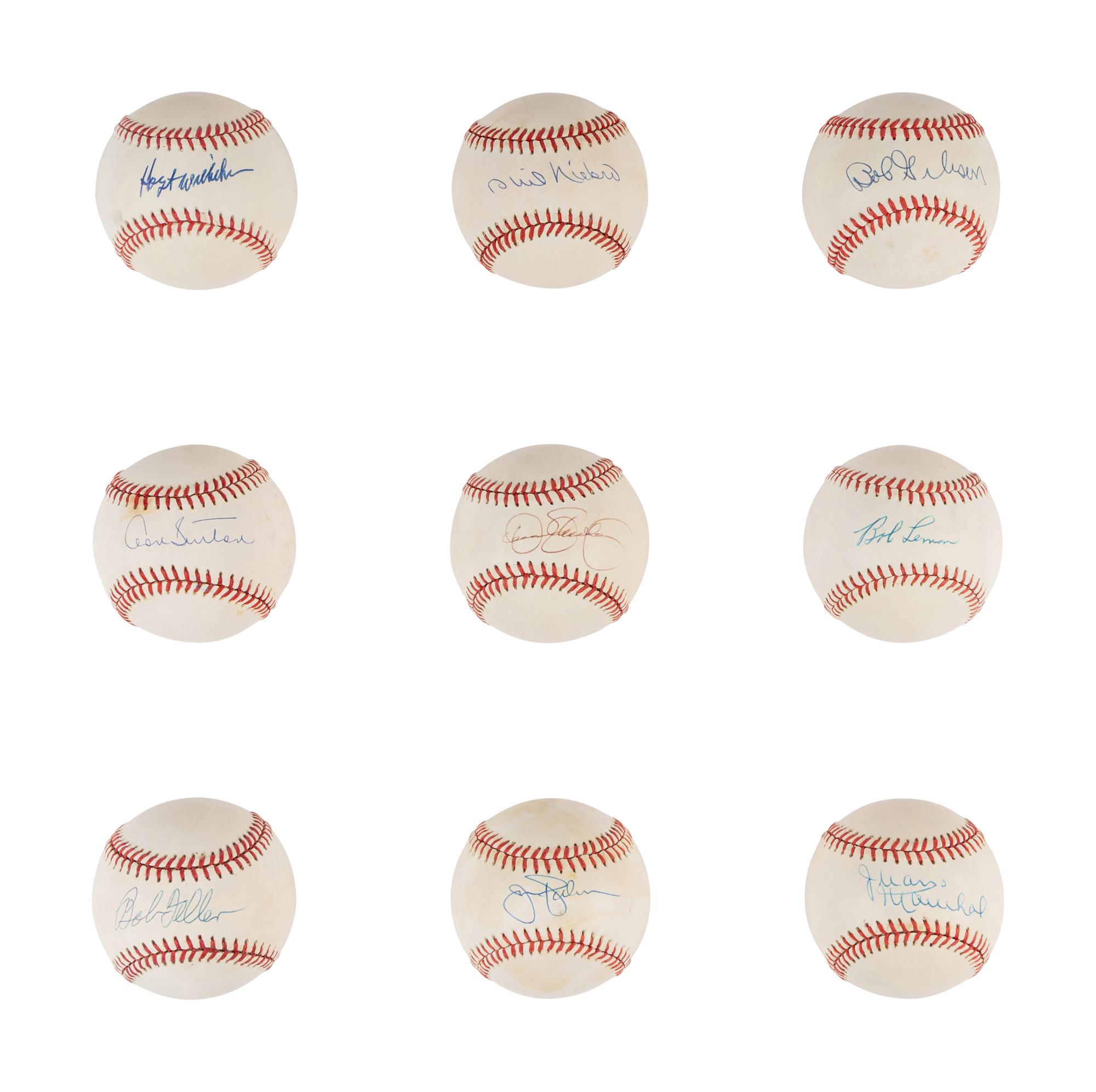 A Group of 19 Hall of Fame Pitcher Single Signed Autograph Baseballs (Beckett Authentication Services Certified),