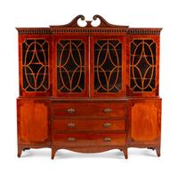 A George III Style Mahogany Breakfront Bookcase — 19TH CENTURY
