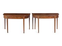 A Pair of George III Style Mahogany Console Tables
