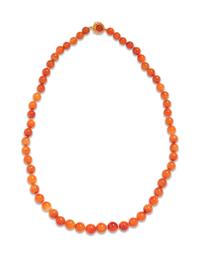 Russet Jade Bead Necklace