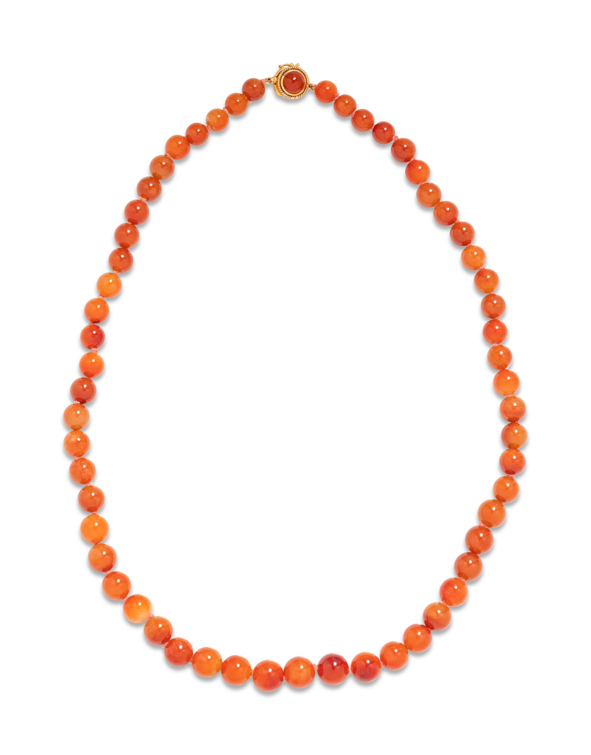 Russet Jade Bead Necklace