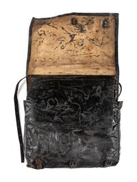 Early Civil War tarred canvas knapsack. [Ca 1861].