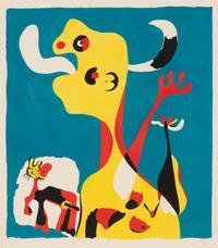 Joan Miró (Spanish, 1893–1983) — Femme et chien devant la lune, 1935