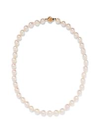 A 14 Karat Yellow Gold and Cultured Pearl Necklace,