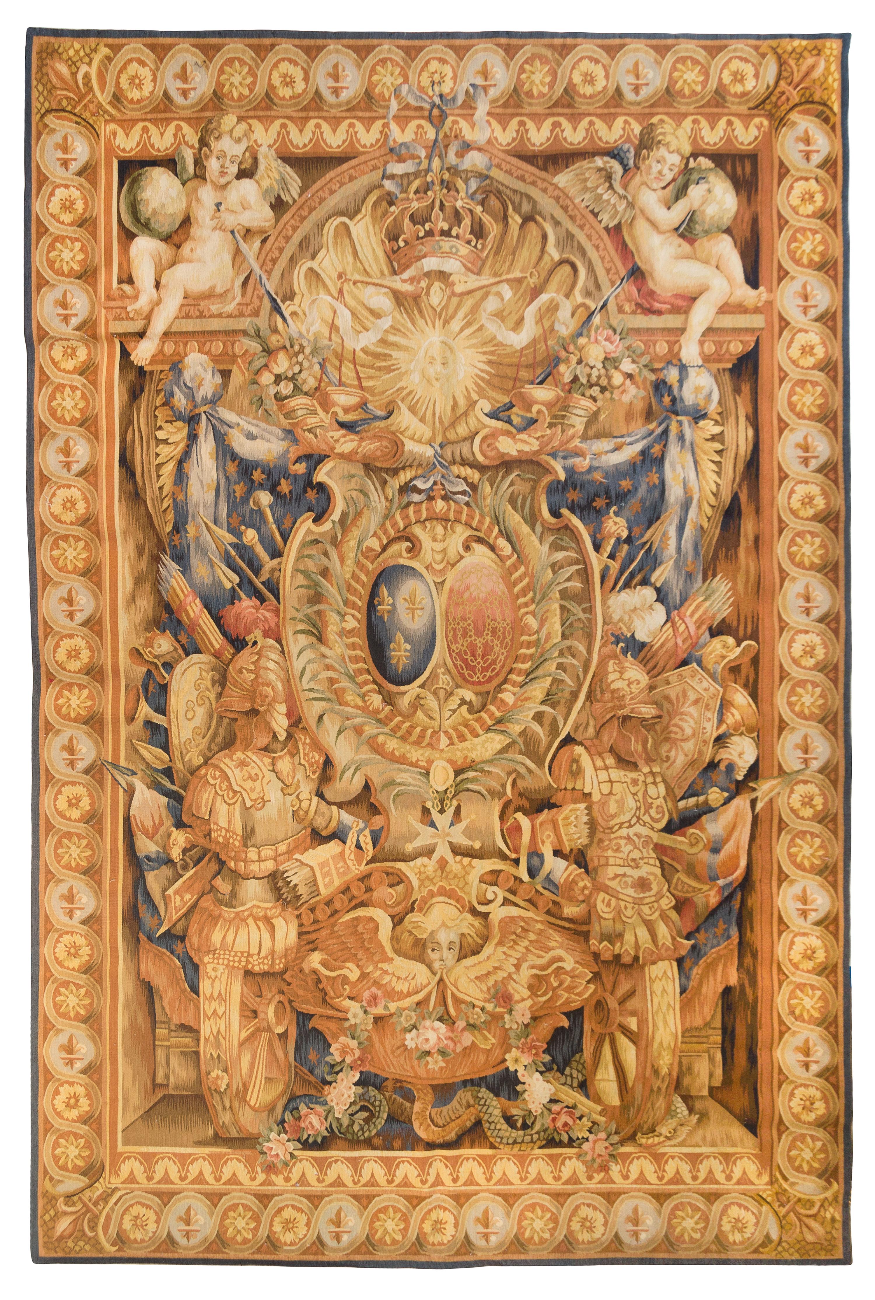 A Continental Wool Tapestry 9 feet 2 inches x 6 feet. — 20TH CENTURY