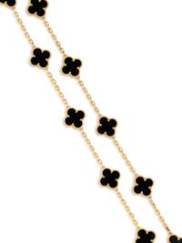 VAN CLEEF & ARPELS, YELLOW GOLD AND ONYX 'ALHAMBRA' NECKLACE