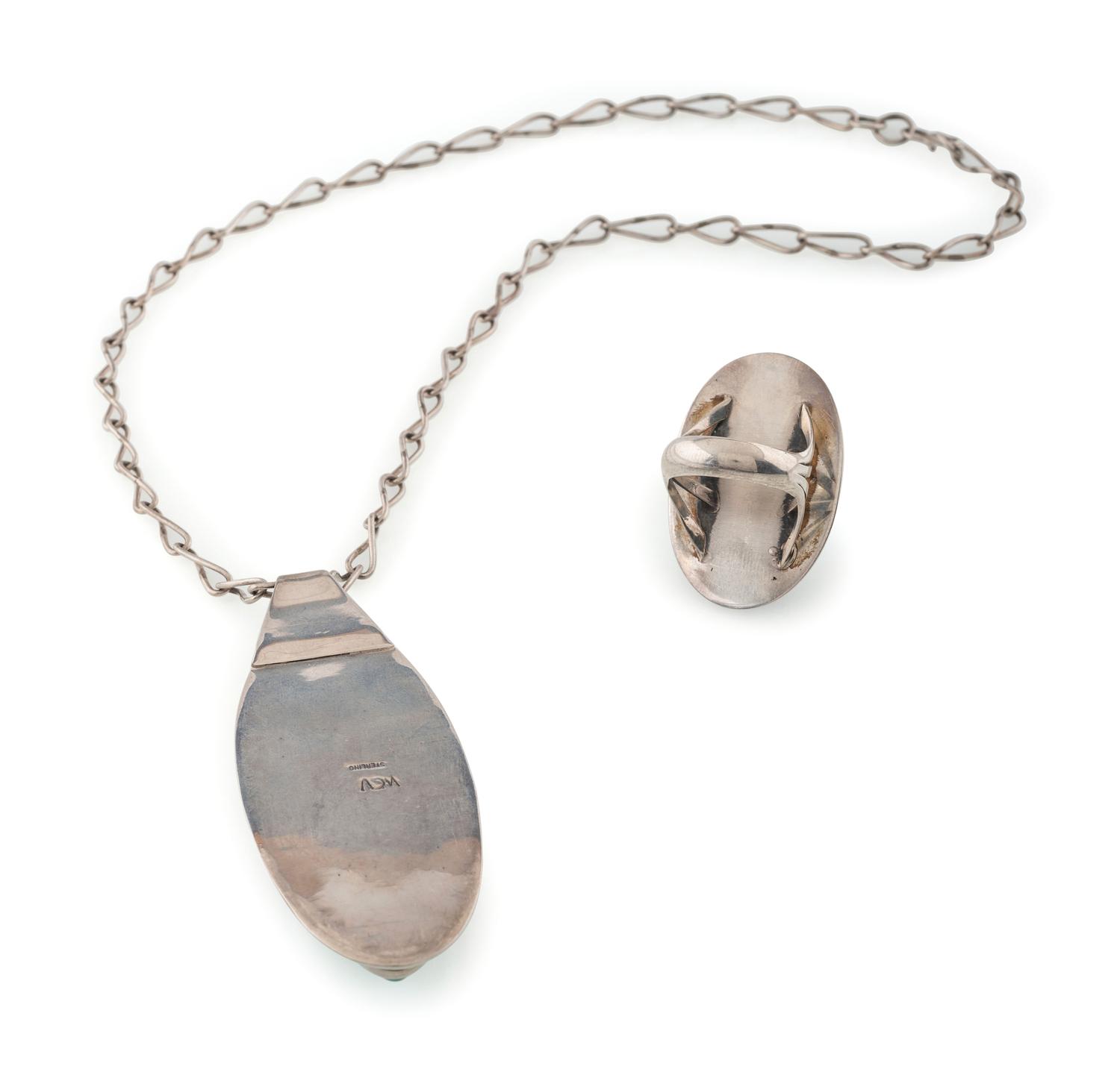 Sterling Silver and Royston Turquoise Pendant, PLUS