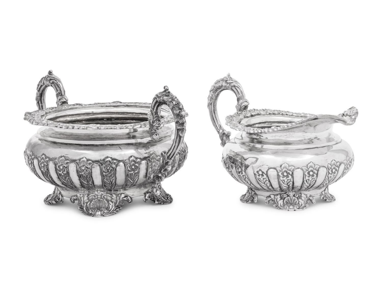 A George IV Silver Creamer and Sugar