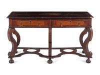A William and Mary Style Walnut and Marquetry Library Table