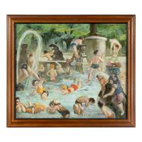 Cecil Crosley Bell (American, 1906-1970) — Washington Square Pool , 1951