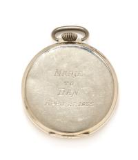 A White Gold Filled Open Face Pocket Watch, Hamilton, Circa 1930, 32.60 dwts.