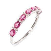 PINK TOPAZ AND DIAMOND BANGLE BRACELET