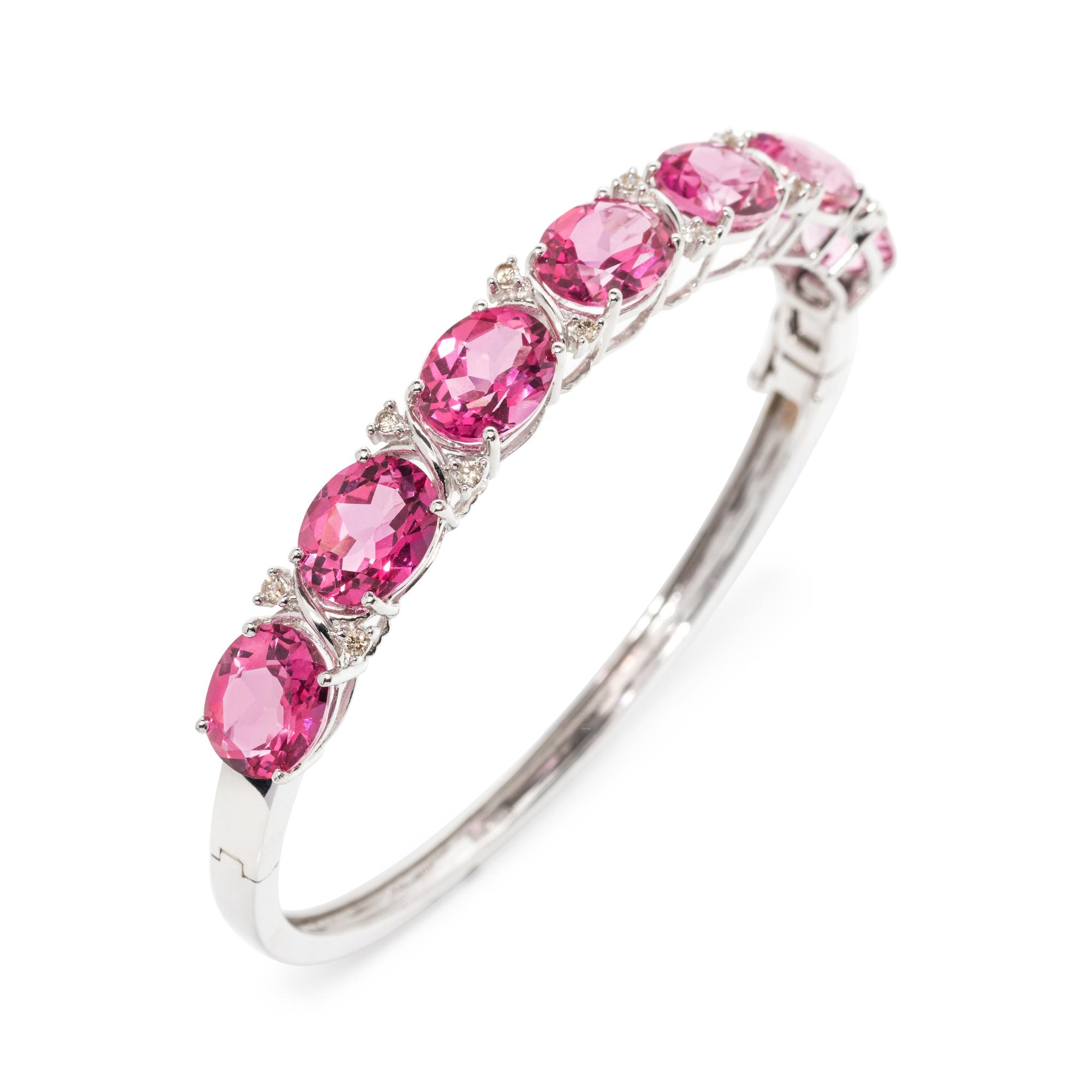 PINK TOPAZ AND DIAMOND BANGLE BRACELET