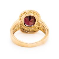 GARNET AND DIAMOND RING