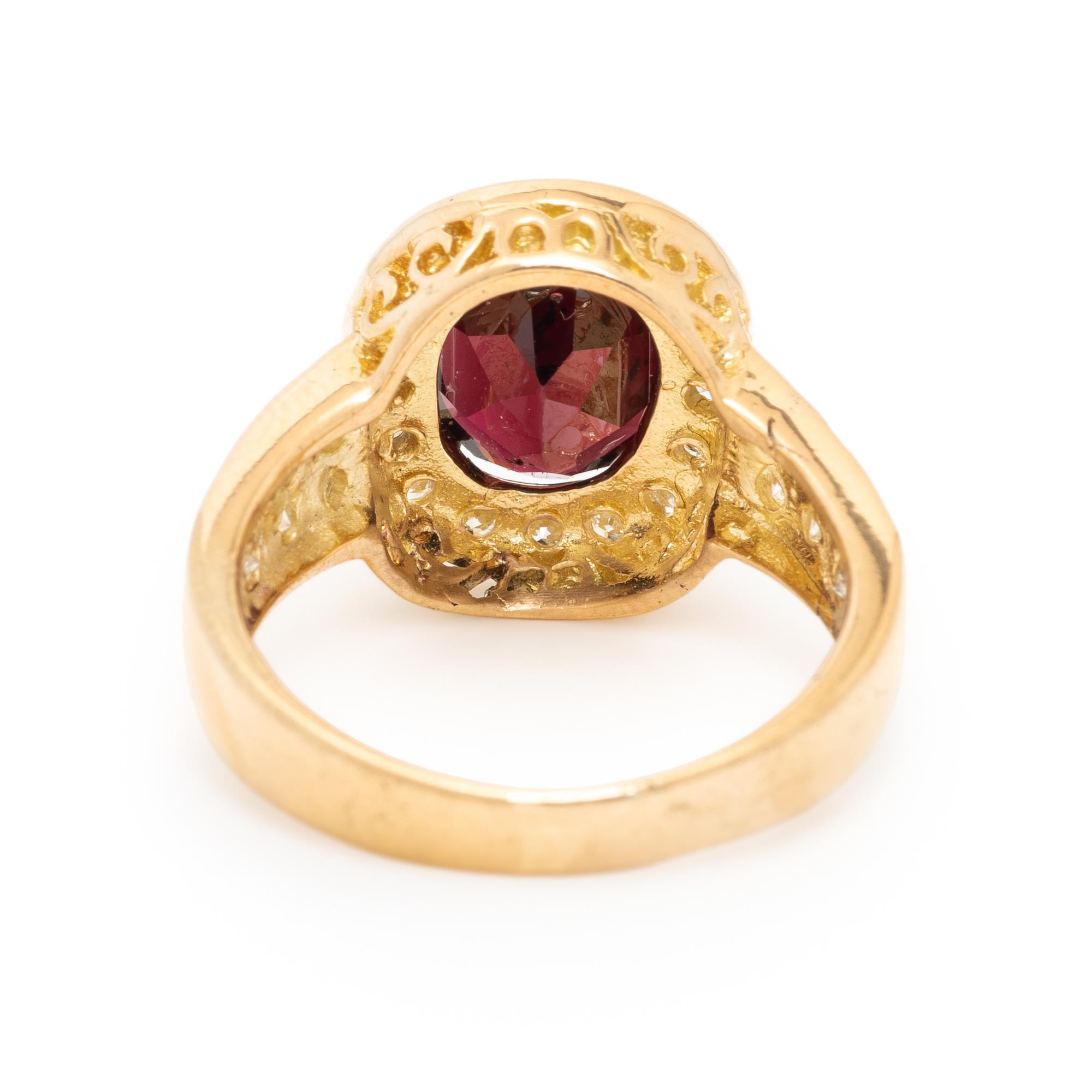 GARNET AND DIAMOND RING
