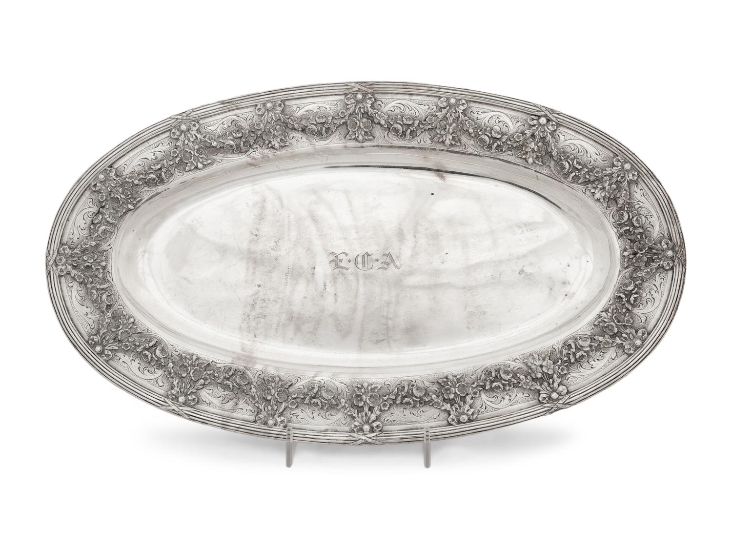A Continental Silver Oval Serving Platter