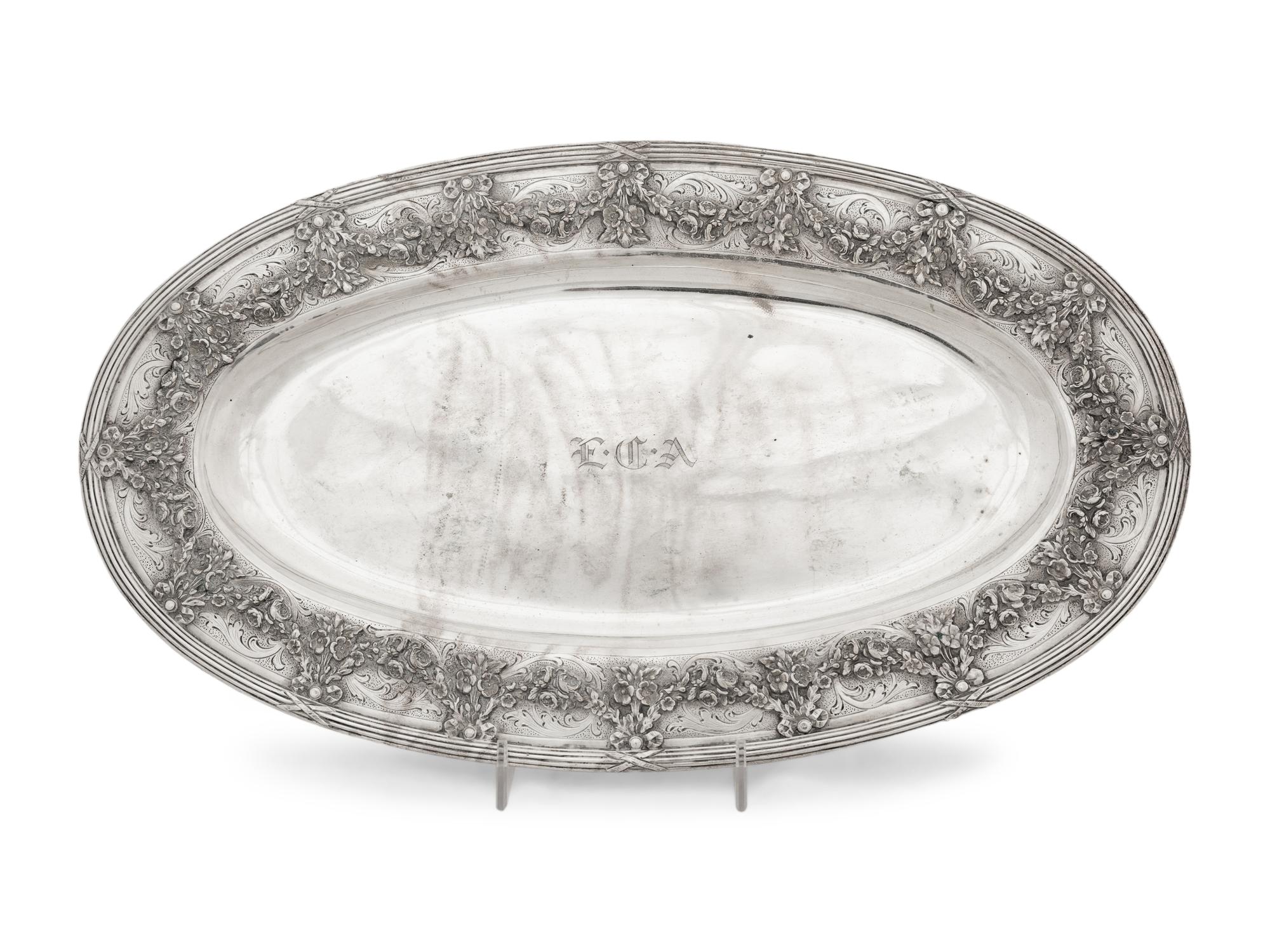 A Continental Silver Oval Serving Platter