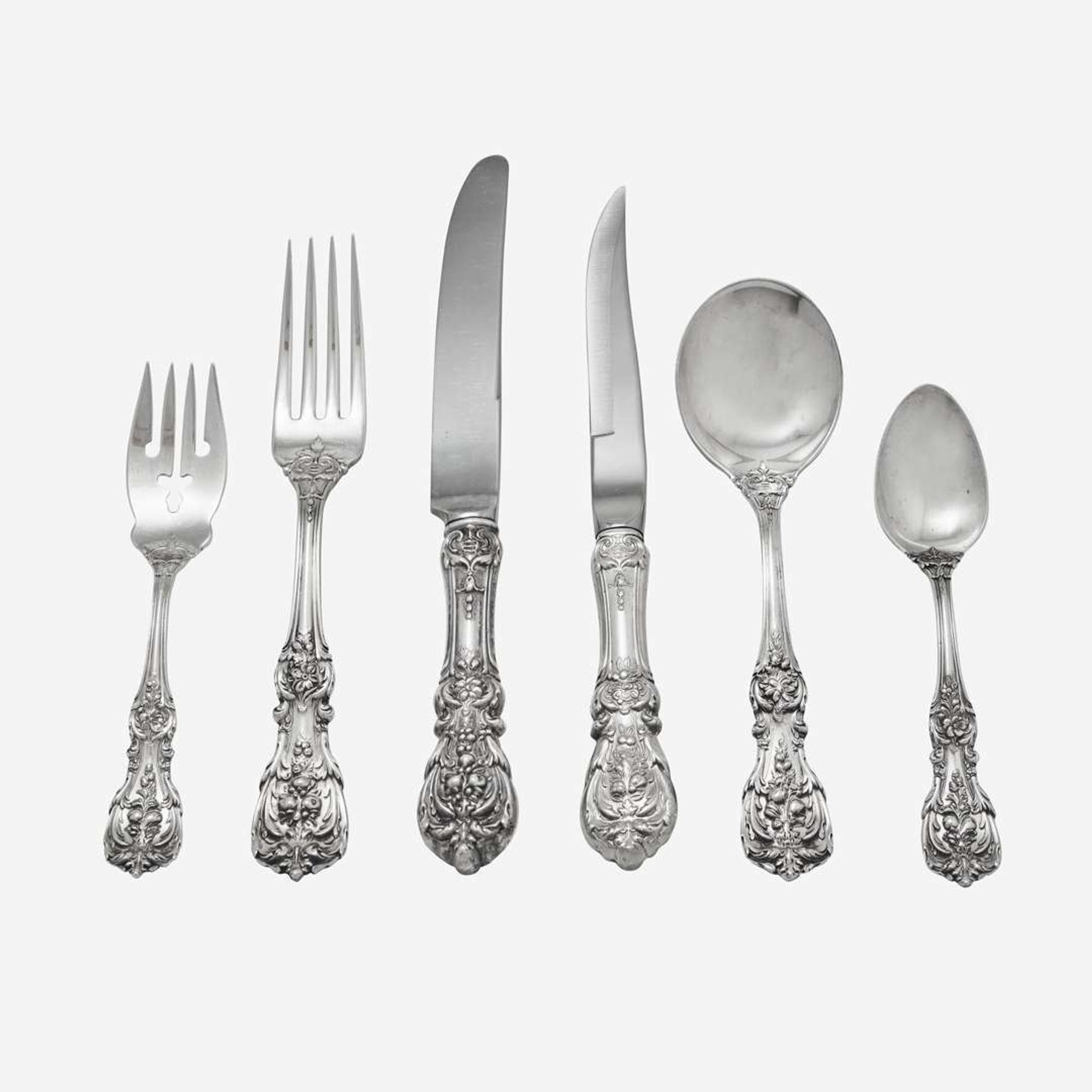 A sterling silver flatware service for twelve in the "Francis I" pattern Reed & Barton, Taunton, MA, 20th century