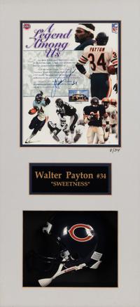 A Walter Payton Signed Autograph Display,