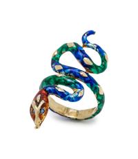 POLYCHROME ENAMEL SNAKE RING